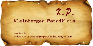 Kleinberger Patrícia névjegykártya